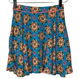 FLYING TOMATO turquoise print skater mini skirt size xsmall